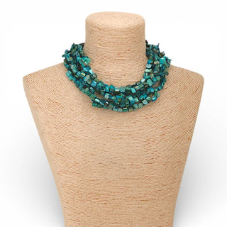Chunky Turquoise Beaded Collar Necklace