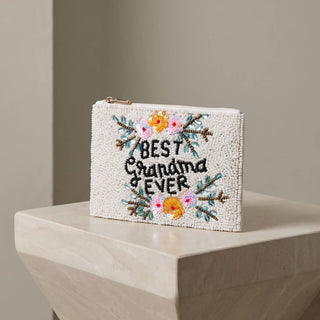 Best Grandma Ever Beaded Coin Pouch