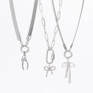 Herringbone Charm Holder Necklace