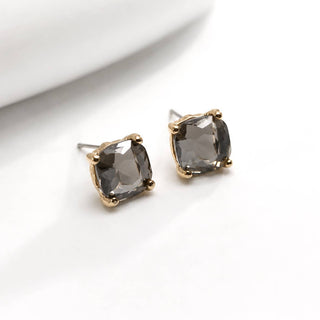 Cushion Cut Crystal Stud Earrings